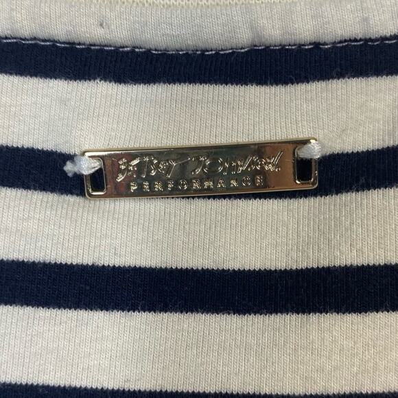 Betsey Johnson Performance Womens Striped Embroidered Kiss Lips Top Size XS - Picture 11 of 13